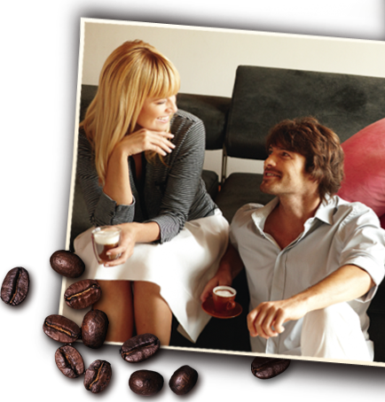 Couple enjoying espresso specialities