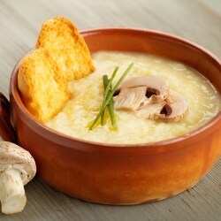 Potato soup with truffle oil